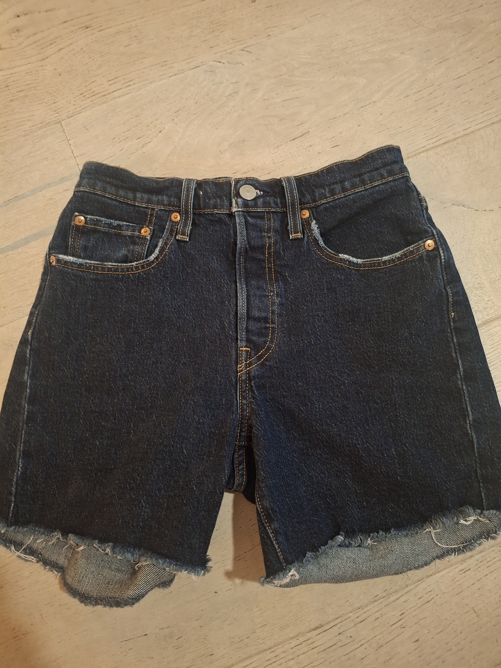 Levi's 501 Dark Blue Denim Cutoff Shorts